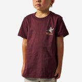 BURLEBO YOUTH SHORT SLEEVE TEE - PINTAIL DIVING DUCK - MAROON