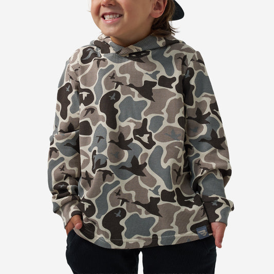 BURLEBO YOUTH THERMAL HOODIE - MALLARD MAYHEM CAMO