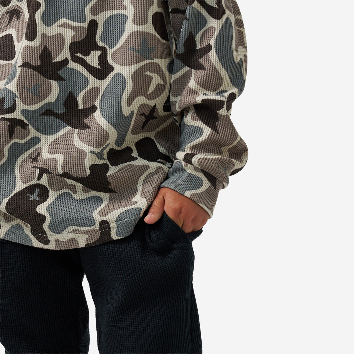 BURLEBO YOUTH THERMAL HOODIE - MALLARD MAYHEM CAMO