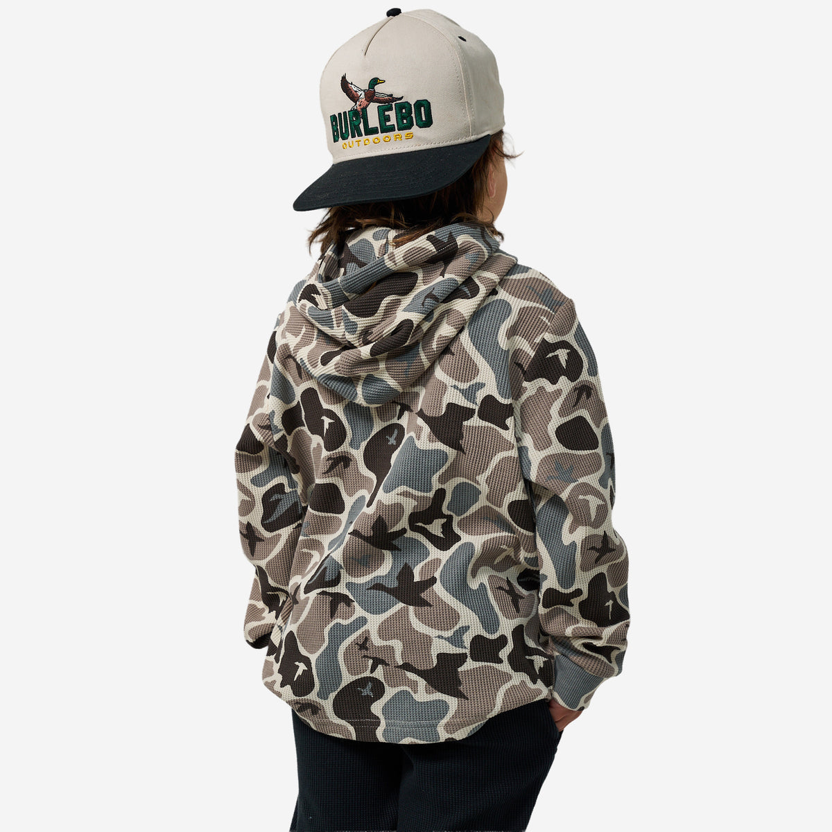 BURLEBO YOUTH THERMAL HOODIE - MALLARD MAYHEM CAMO