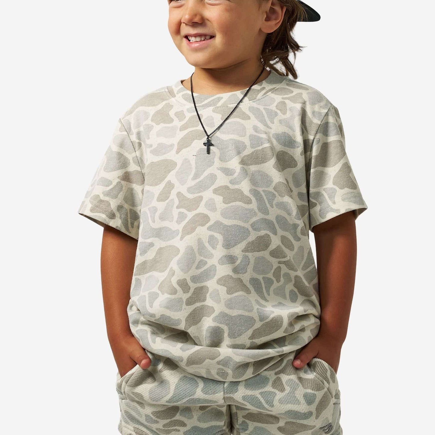 BURLEBO Youth Vintage Washed Tee - Classic Deer Camo