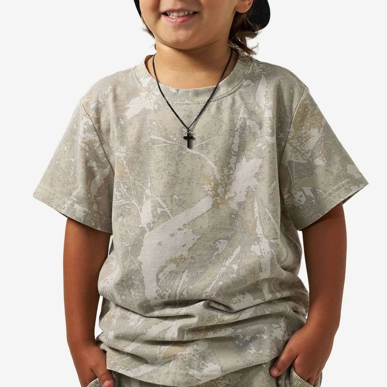 BURLEBO Youth Vintage Washed Tee - Drifter Camo