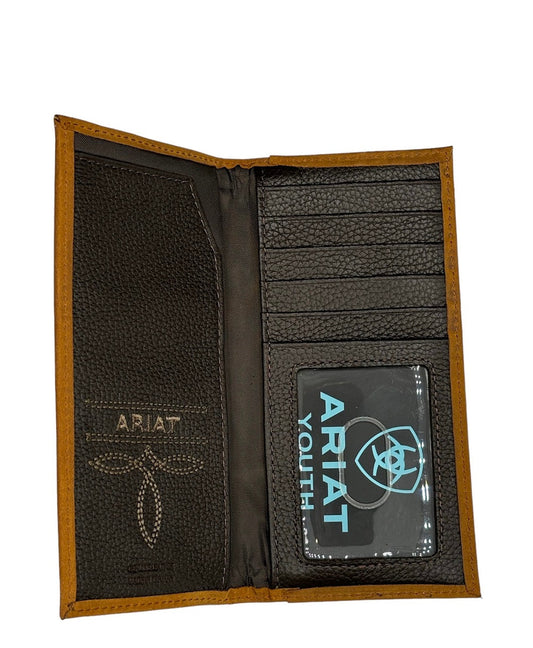 ARIAT YOUTH WALLET RODEO SOUTHWESTEN DIAMOND LACING BROWN