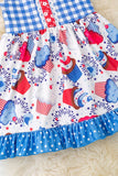 Cup Cake Gingham Printed Girls Dress