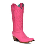 CORRAL WOMEN'S HOT PINK EMBROIDERY SNIP TOE WESTERN BOOTS - Z5138