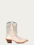 CORRAL WOMEN'S WHITE-SILVER OVERLAY CRYSTAL ANKLE BOOT - Z5250