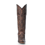 CORRAL WOMEN'S BROWN EMBROIDERY STITCH TALL WESTERN BOOTS - Z5307