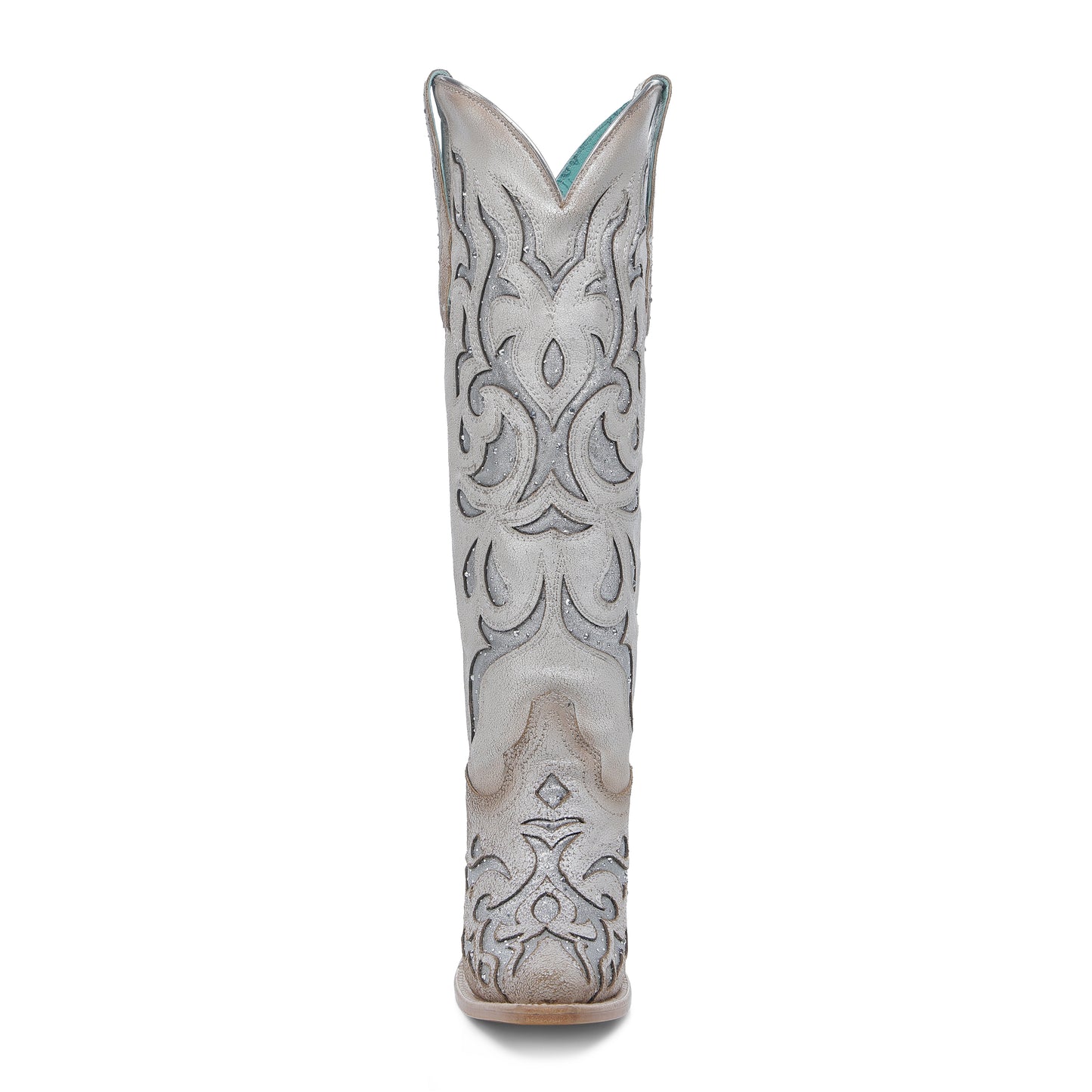 CORRAL WOMEN'S WHITE EMBROIDERY & GLITTER CRYSTAL INLAY TALL WESTERN BOOT - Z5352