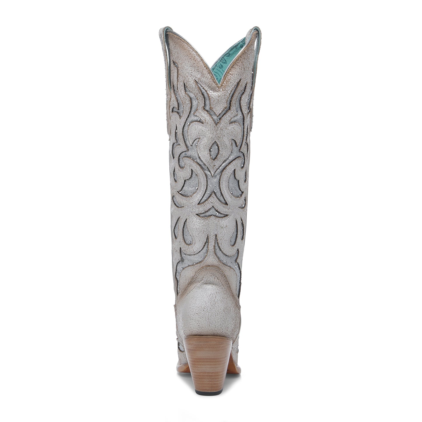 CORRAL WOMEN'S WHITE EMBROIDERY & GLITTER CRYSTAL INLAY TALL WESTERN BOOT - Z5352