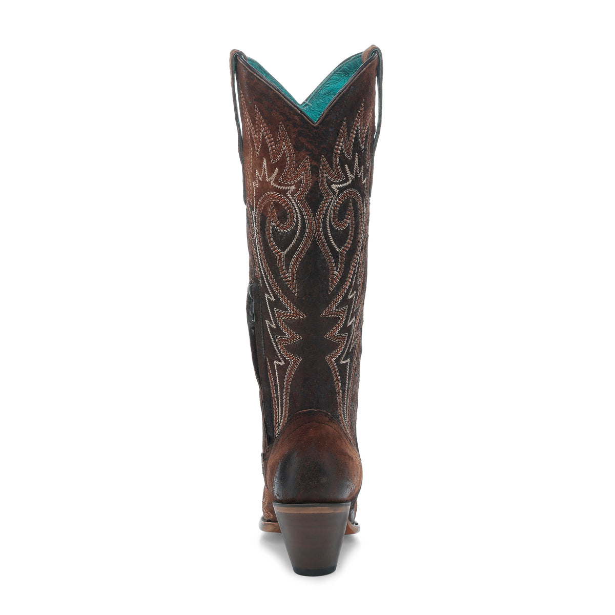 CORRAL WOMEN'S BROWN AND WHITE EMBROIDERY BONE SNIP TOE COWBOY BOOT - Z5370