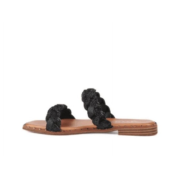 VERY G WOMEN'S TWISTY SLIDE SANDAL - BLACK