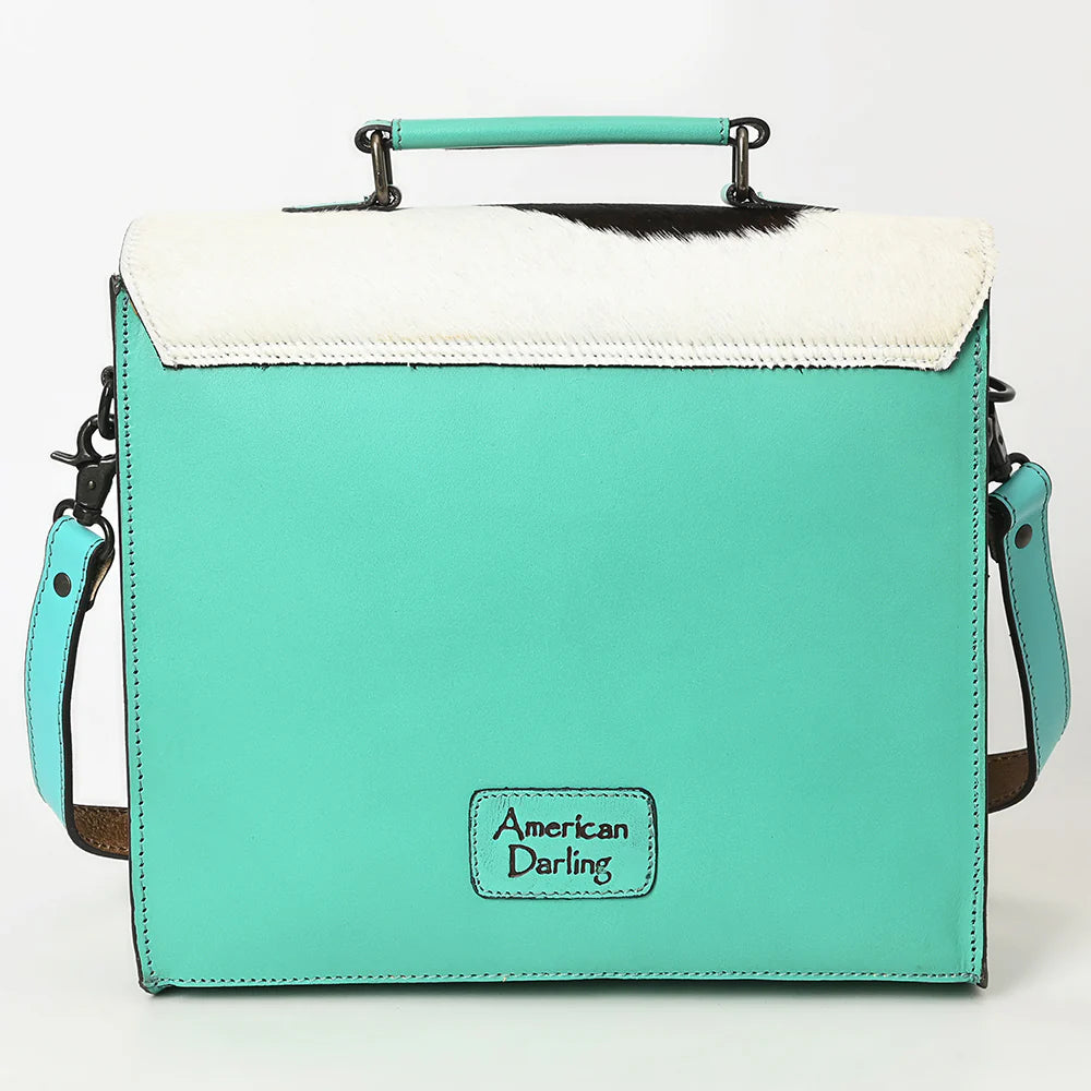 American Darling Genuine Western Leather Briefcase - Turquoise