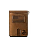 ARIAT MONEY CLIP FLAG PATCH MEDIUM BROWN