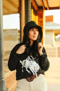 BUCK THE REST VNECK HOODIE