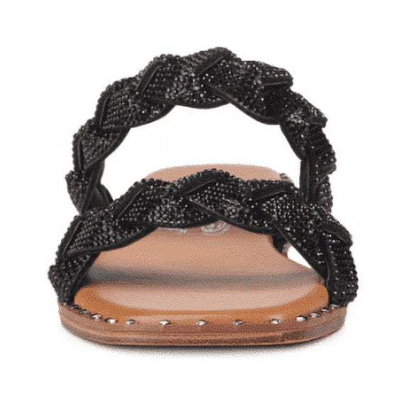 VERY G WOMEN'S TWISTY SLIDE SANDAL - BLACK