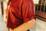 THE LUXY BUCKS BASIC TOP - BURGUNDY