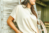 THE LUXY BUCKS BASIC TOP - SAND