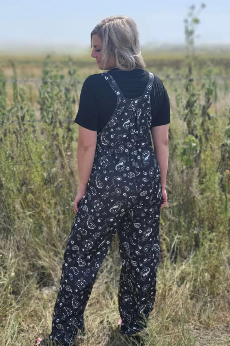 BANDANA BABE BLACK JUMPSUIT