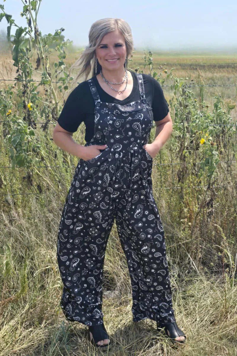 BANDANA BABE BLACK JUMPSUIT