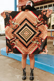 BROWN SQUARE COWBOY PRINTED WILD RAG