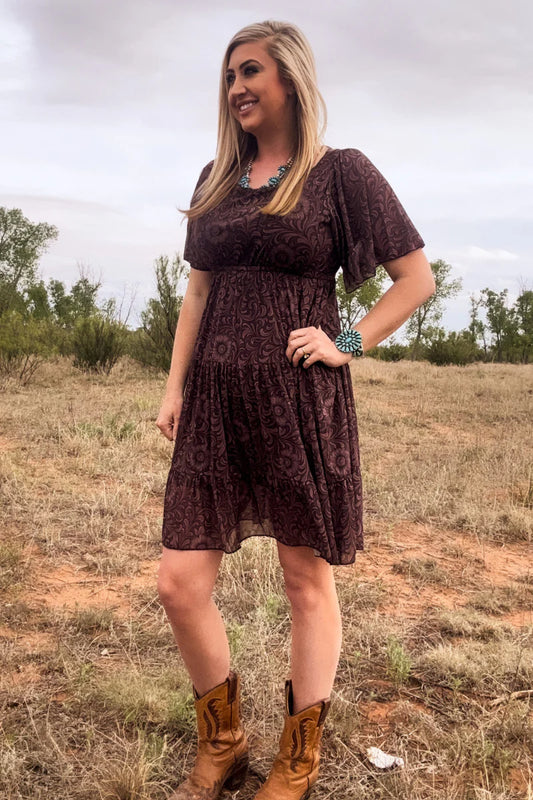 BRONZED BLOOM DRESS