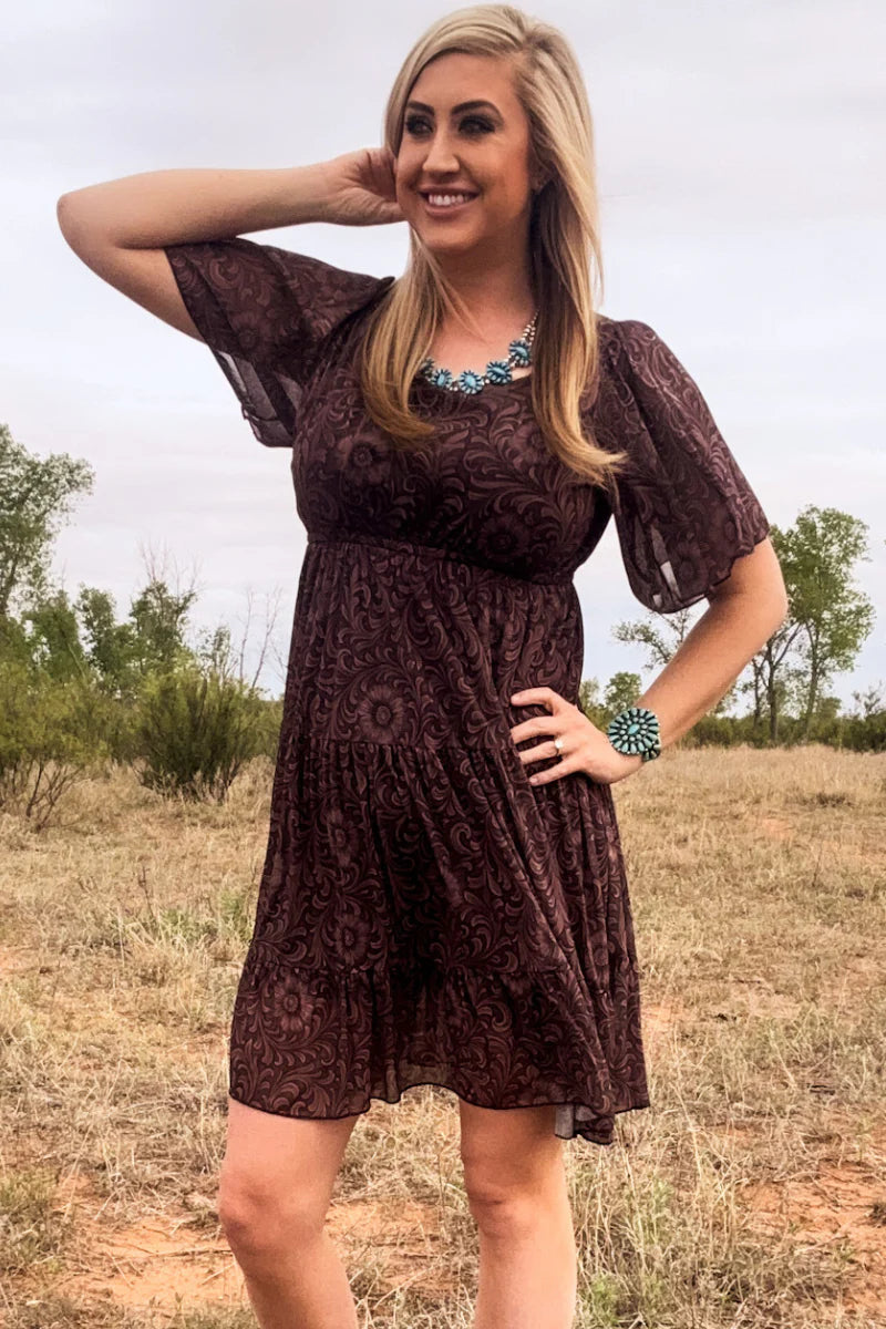 BRONZED BLOOM DRESS