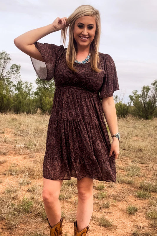 BRONZED BLOOM DRESS