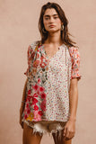 WOVEN PRINT MIX AND MATCH TOP - ROSE MIX