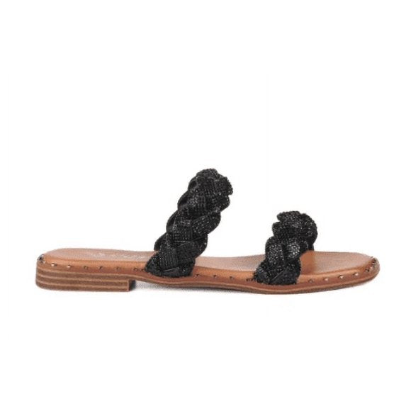 VERY G WOMEN'S TWISTY SLIDE SANDAL - BLACK