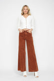 JUDY BLUE HIGH WAIST GARMET DYED RAW RETRO WIDE JEAN - PUMPKIN SPICE