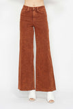 JUDY BLUE HIGH WAIST GARMET DYED RAW RETRO WIDE JEAN - PUMPKIN SPICE