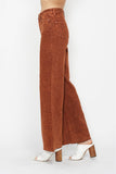 JUDY BLUE HIGH WAIST GARMET DYED RAW RETRO WIDE JEAN - PUMPKIN SPICE