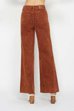 JUDY BLUE HIGH WAIST GARMET DYED RAW RETRO WIDE JEAN - PUMPKIN SPICE