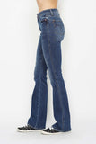 JUDY BLUE HIGH WAIST TUMMY CONTROL BACK POCKET EMBROIDERED BOOTCUT JEAN - SHORT