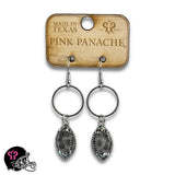 PINK PANACHE SILVER FOOTBALL CHARM GAME DAY EARRING - E105SAB