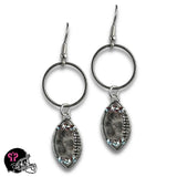 PINK PANACHE SILVER FOOTBALL CHARM GAME DAY EARRING - E105SAB