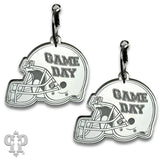 PINK PANACHE SILVER GAME DAY HELMET HOOP EARRINGS - E583S