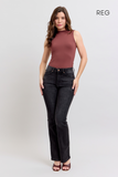 JUDY BLUE HIGH WAIST TUMMY CONTROL BOOTCUT BLACK JEANS - REGULAR
