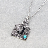 CATTLE TAG INITAL PENDANT SILVER NECKLACE