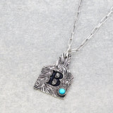 CATTLE TAG INITAL PENDANT SILVER NECKLACE