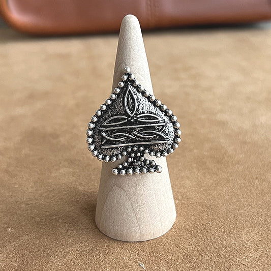 WESTERN BOOT STITCH ACE RING