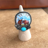 TEXAS THE LONE STAR STATE SILVER CONCHO RING