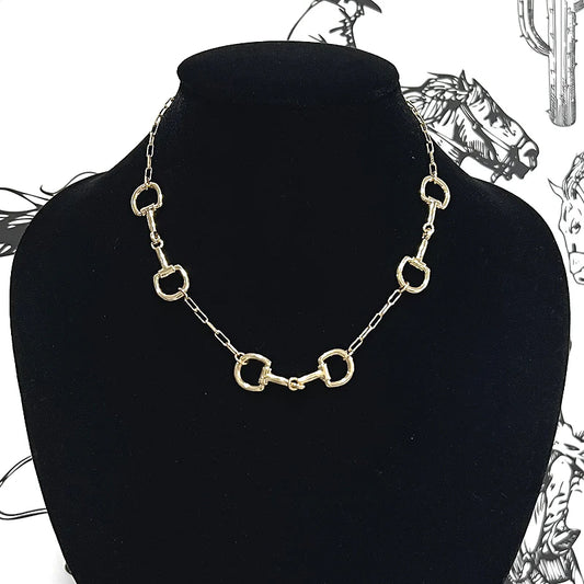 WESTERN HORSE BIT NECKLACE - GOLD