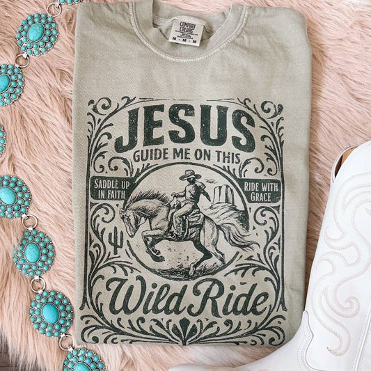 JESUS GUIDE ME ON THIS TEE - SANDSTONE