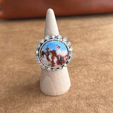 VINTAGE COWGIRL RHINESTONE SILVER RING