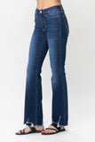 JUDY BLUE MID RISE NON DISTRESSED HEM BOOTCUT JEANS - DARK STONE