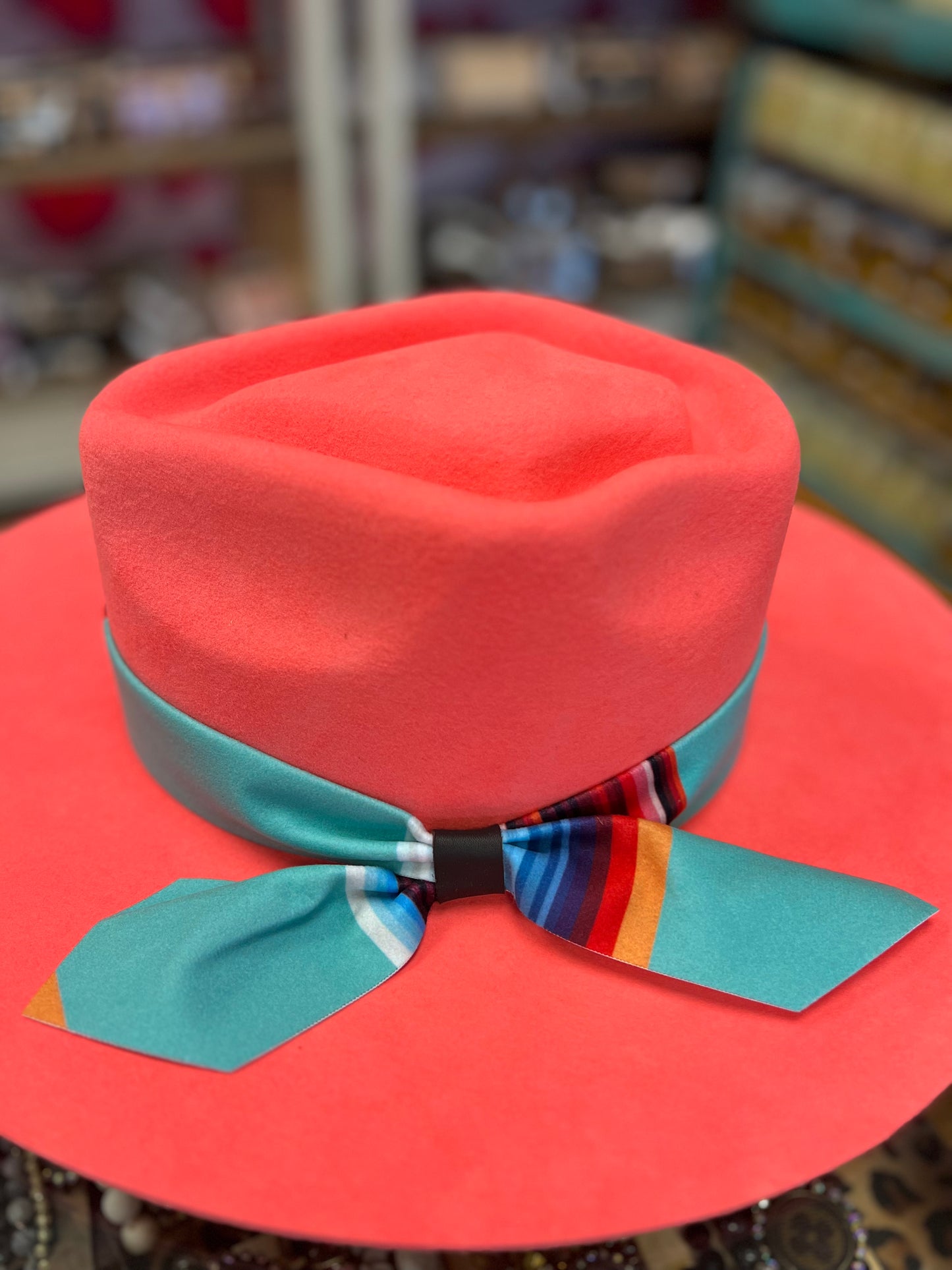 CHARLIE 1 HORSE INDIAN LODGE FELT HAT - CORAL