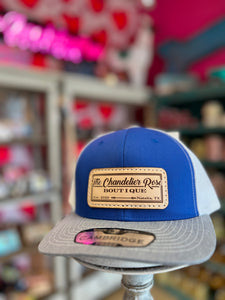 THE CHANDELIER ROSE BOUTIQUE CAP - ROYAL BLUE AND WHITE