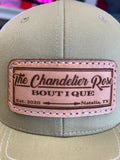 THE CHANDELIER ROSE BOUTIQUE CAP - KHAKI & WHITE