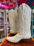 CORRAL WOMEN'S BONE CRYSTAL EMBROIDERED WHITE SNIP TOE BOOT - Z5123